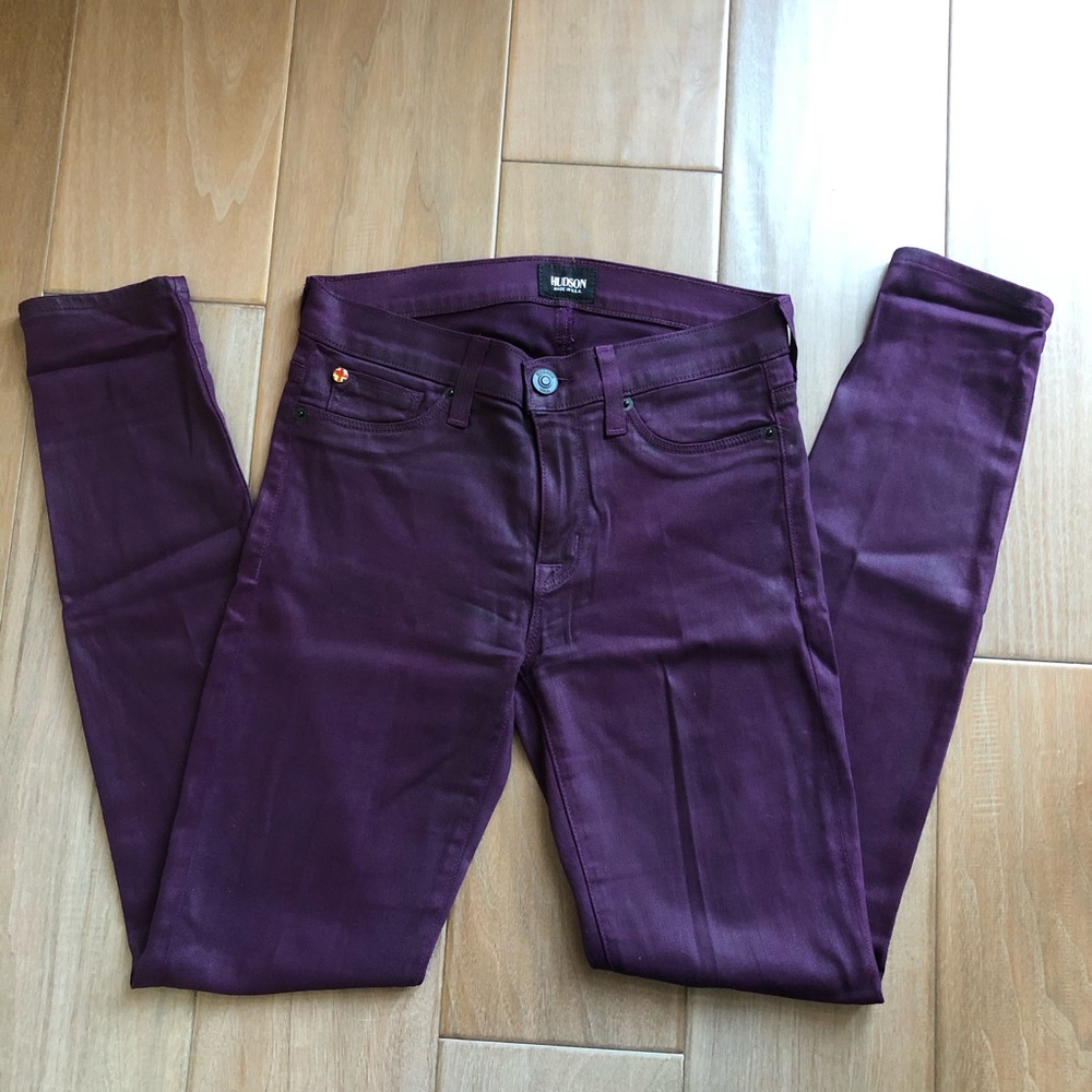 Hudson purple/eggplant color skinny jeans, Size 26